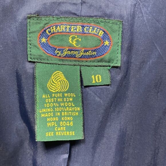 Vintage Charter Club Wool Blazer Size 10 - Picture 2 of 5